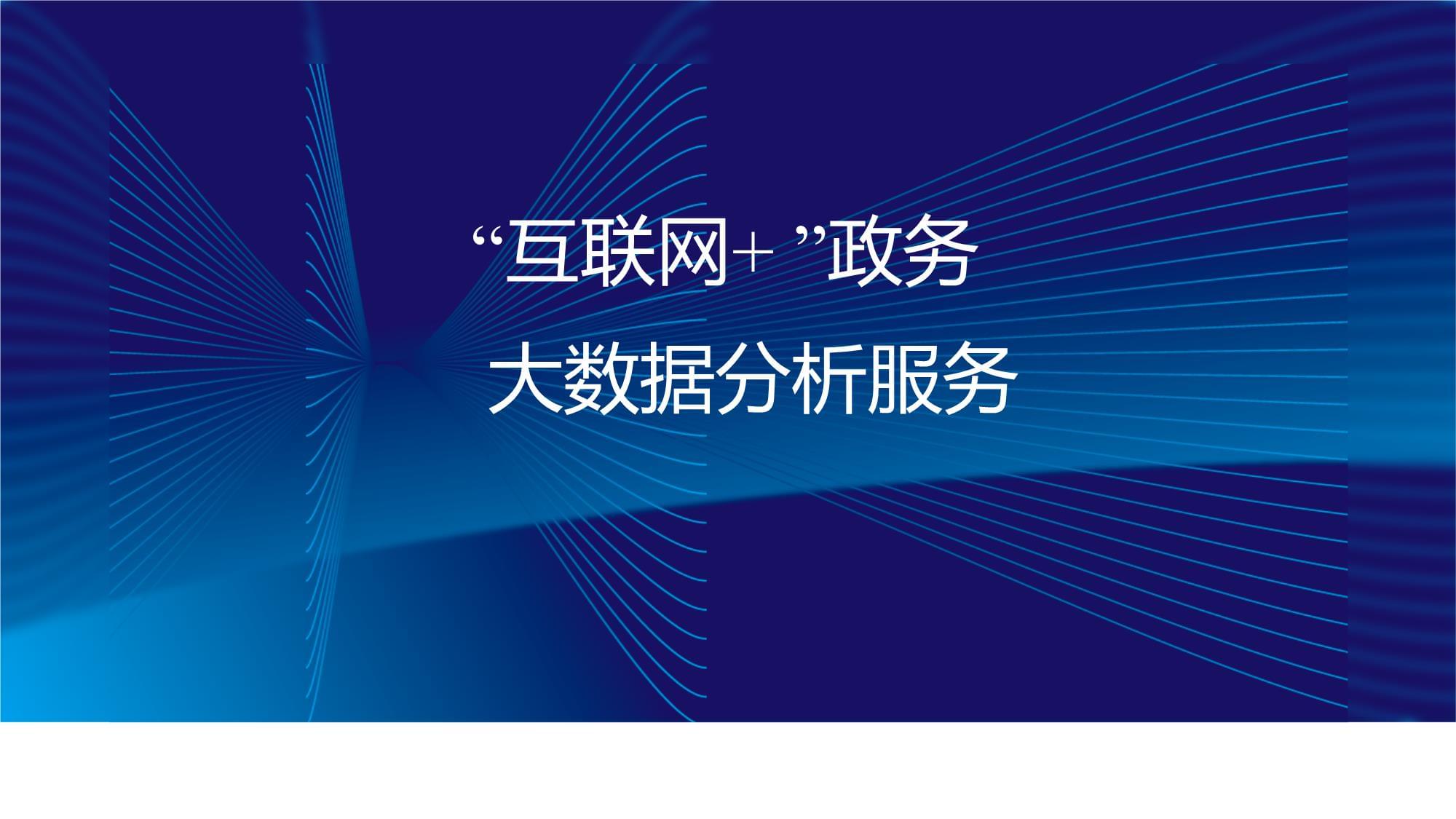 互联网+政务 大数据分析服务